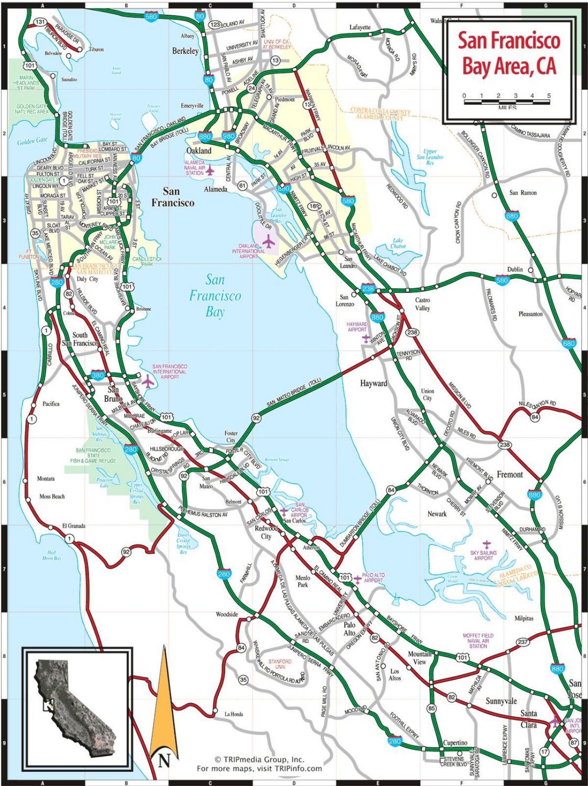 kaart San Francisco bay area