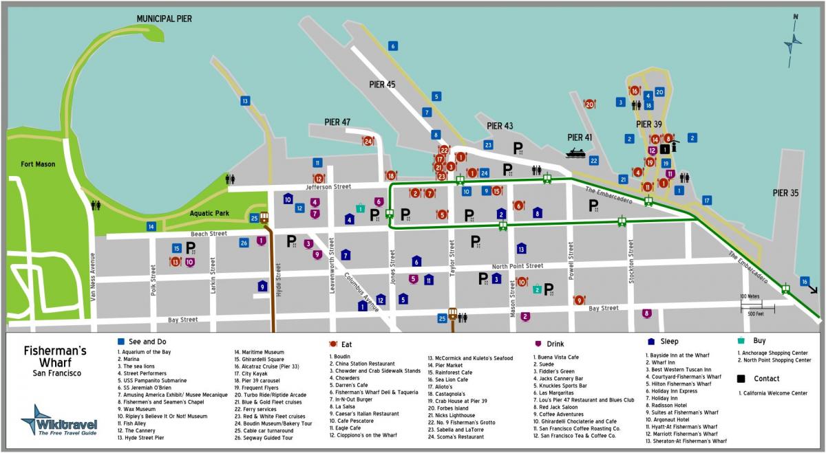 kaart San Francisco kalamehe wharf