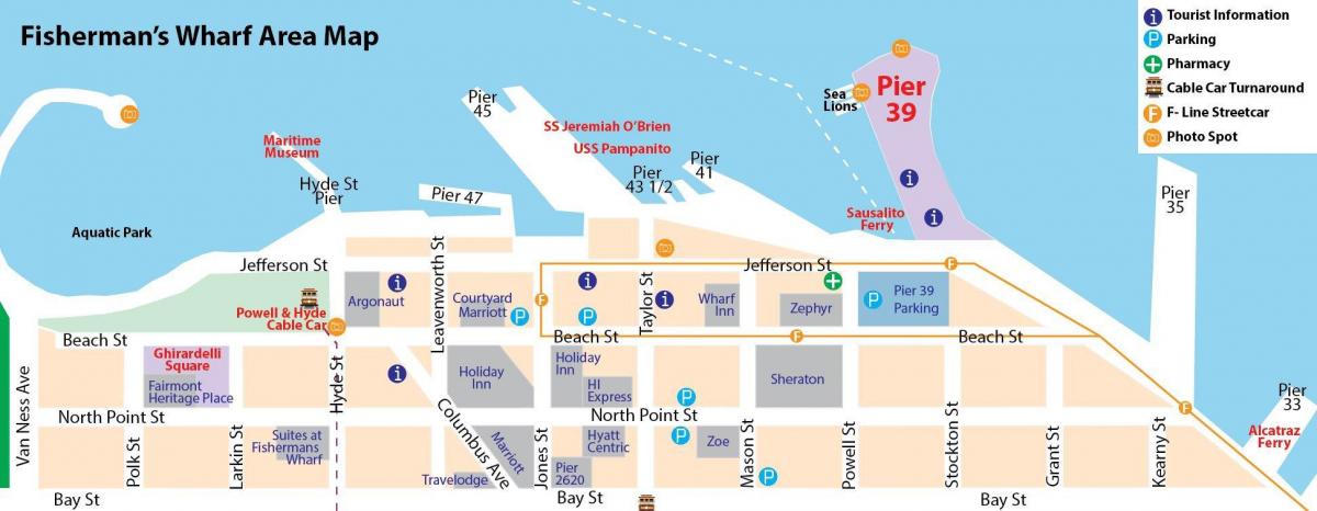 kaart San Francisco kalamehe wharf ala