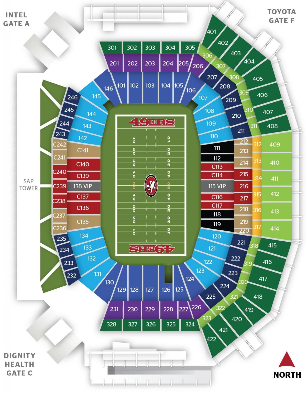 Kaart San Francisco 49ers staadion