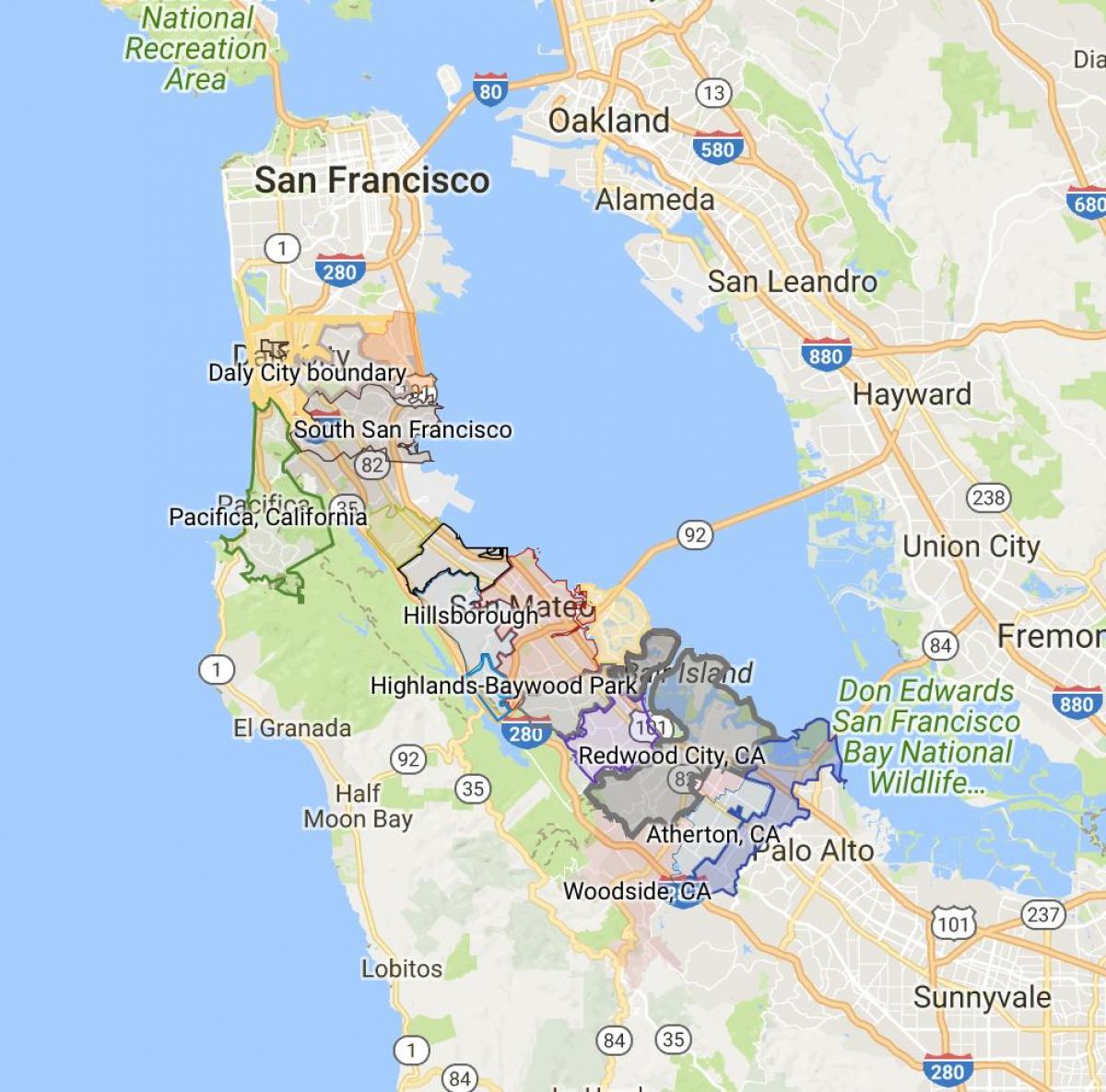 Kaart San Francisco linna piires