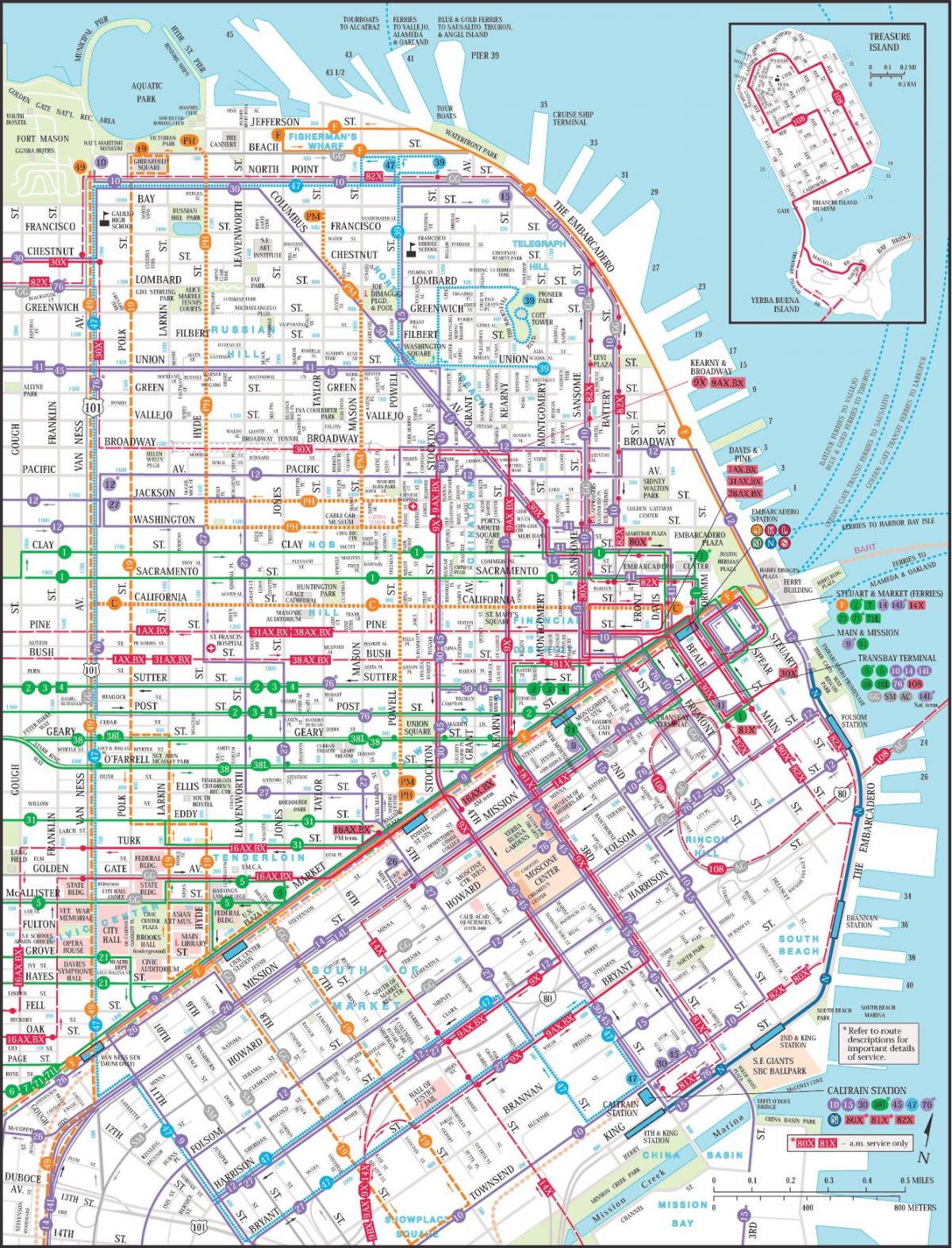 San Francisco ühistransport kaart