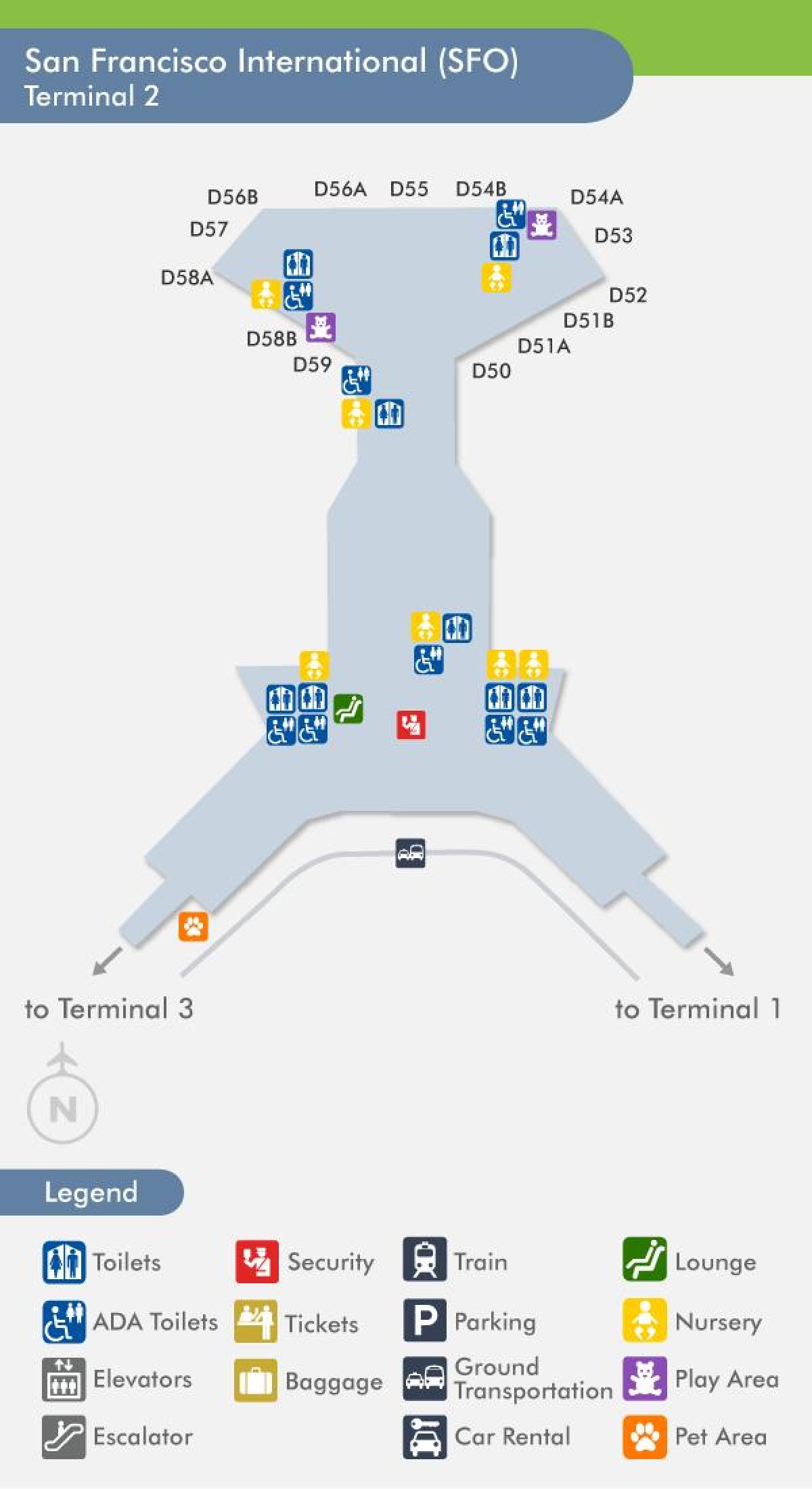 San Francisco airport terminal 2 kaarti