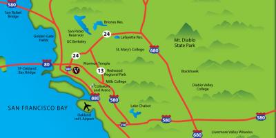 East bay california kaart