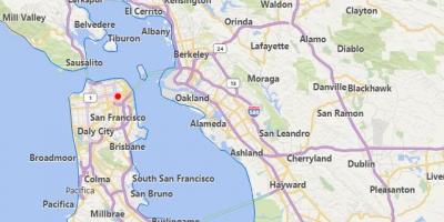 Kaart california linnade lähedal San Francisco