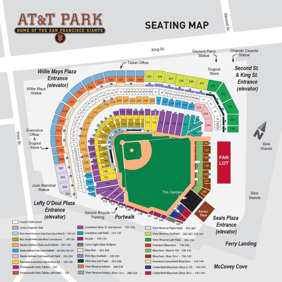 Kaart at&t park üksikasjalikud asukoht
