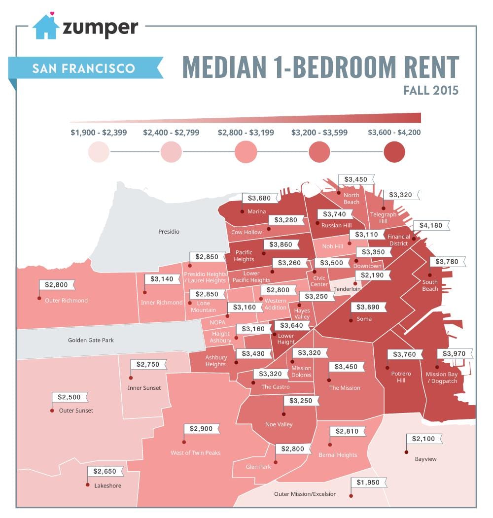 bay area üürihinnad kaart