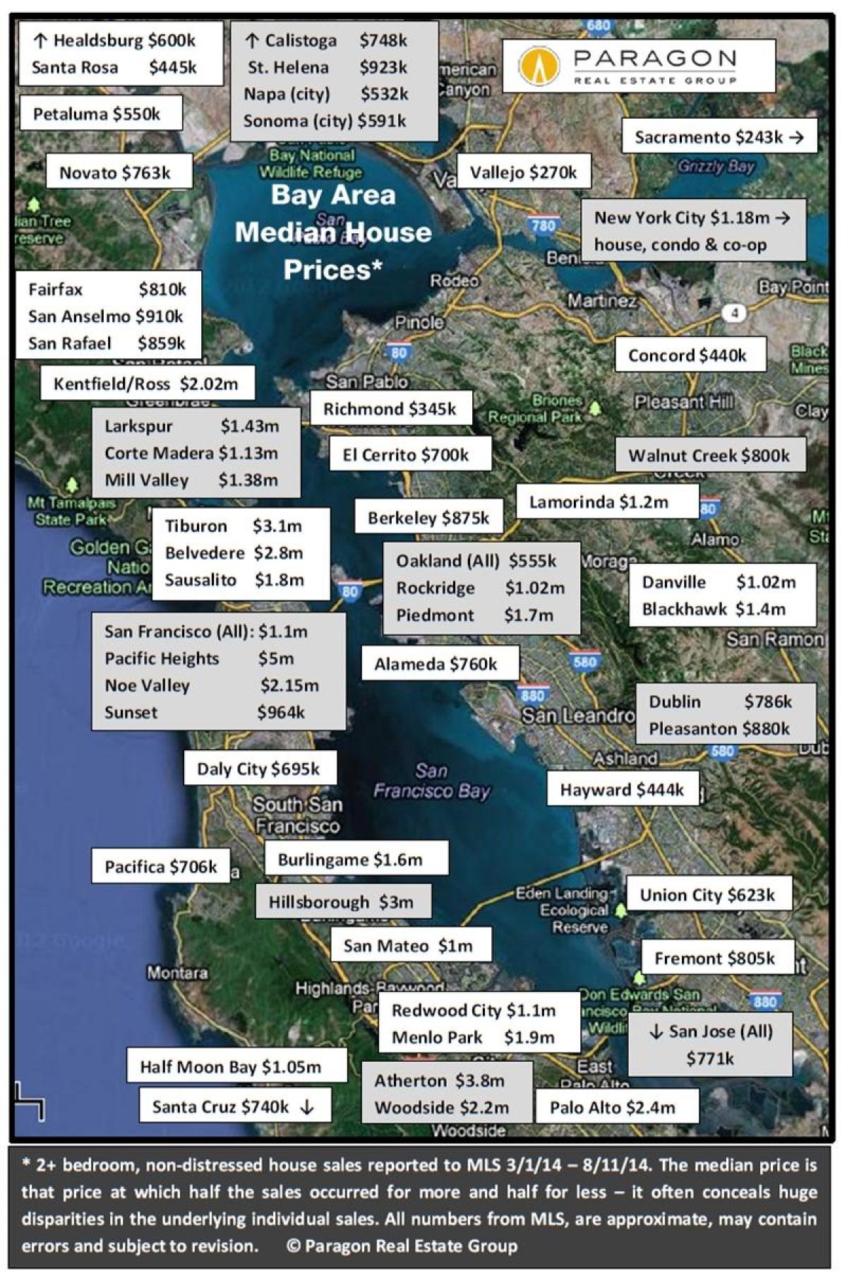 Kaart bay area eluasemete hinnad
