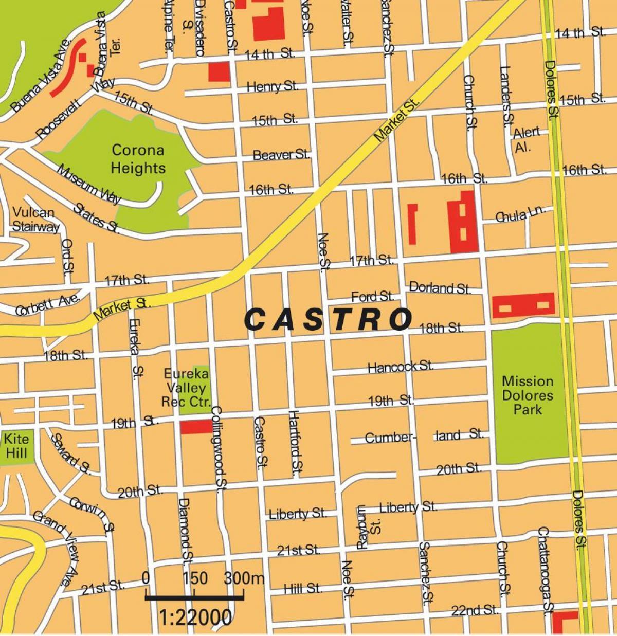 kaart castro district-San Francisco