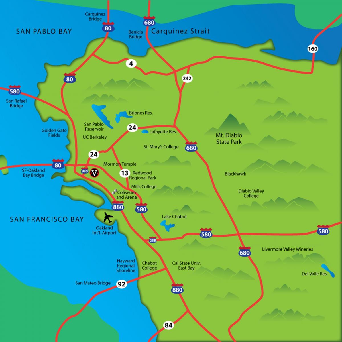 east bay california kaart