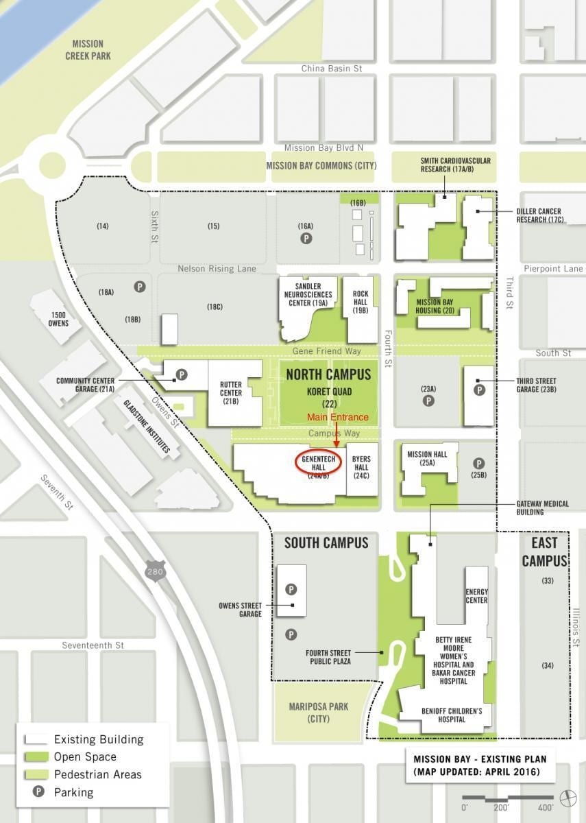 genentech lõuna-San Francisco ülikooli kaart