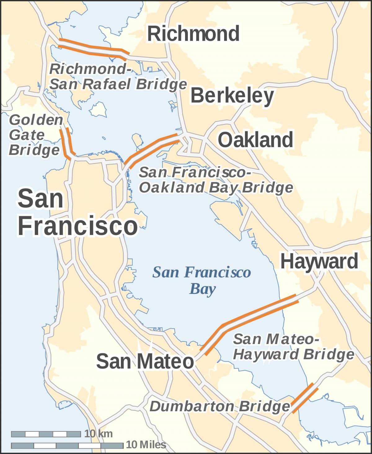 kaart San Francisco golden gate bridge