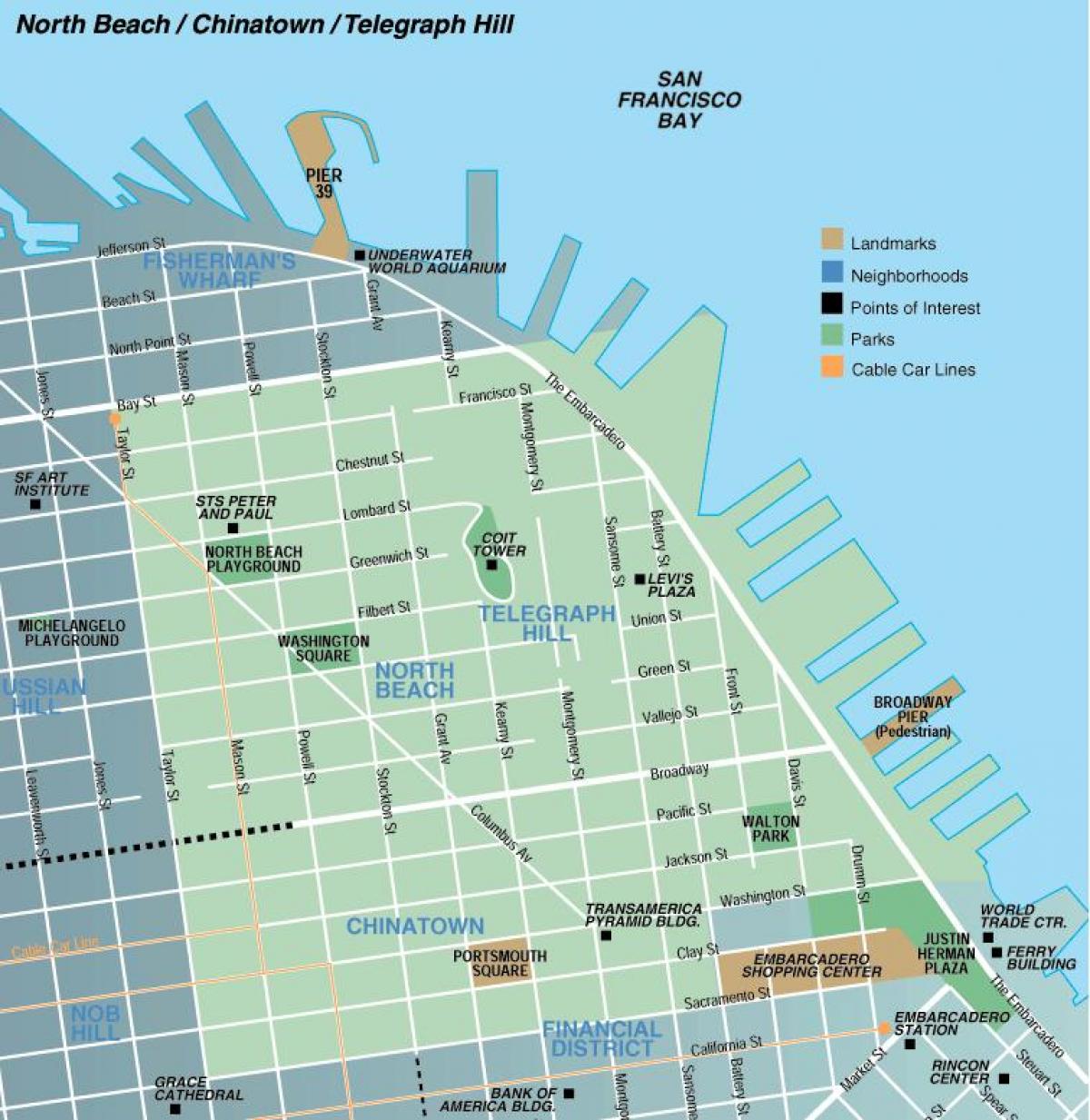 Kaart north beach San Francisco
