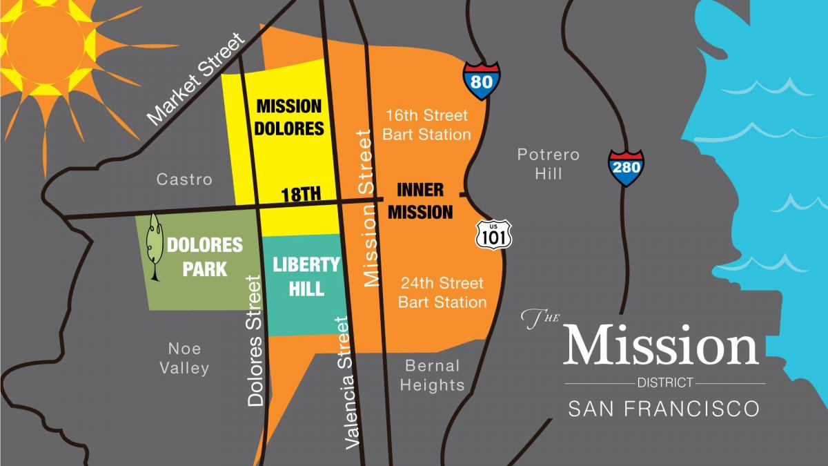 Kaart missioon district-San Francisco