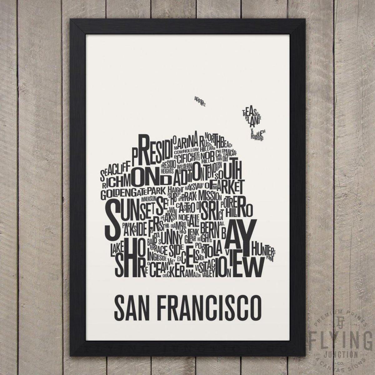 San Francisco tüpograafia kaart