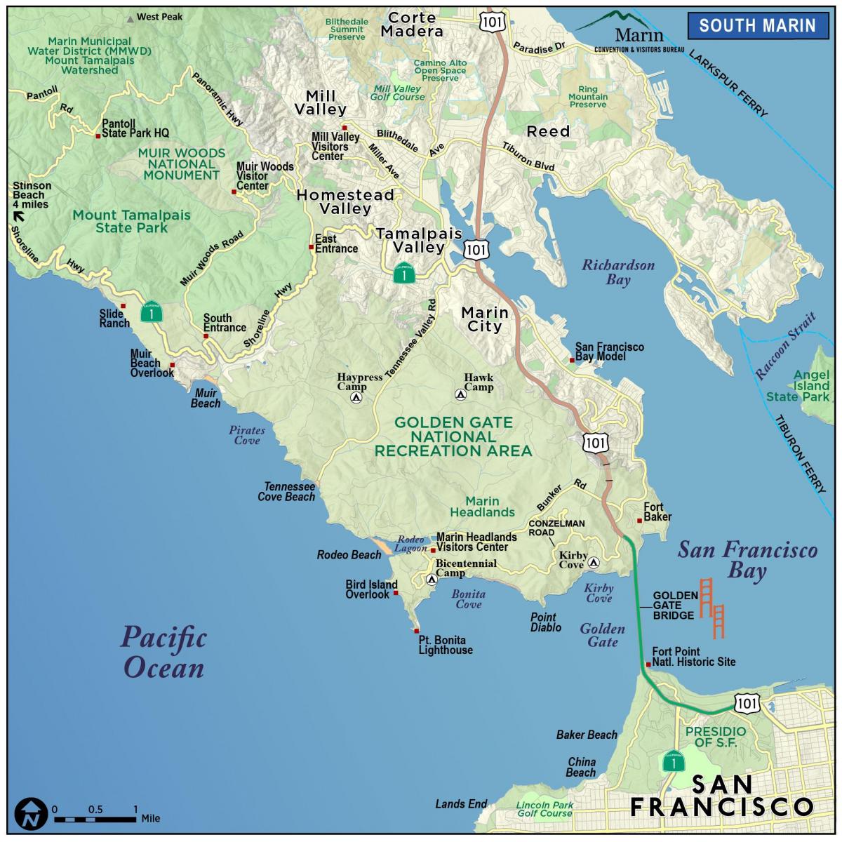 Kaart redwood metsa-San Francisco
