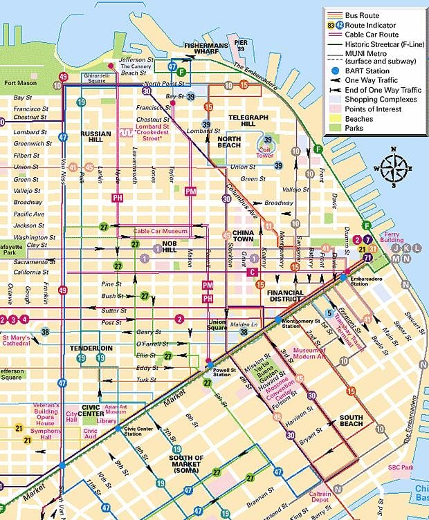 köisraudtee San Fran kaart