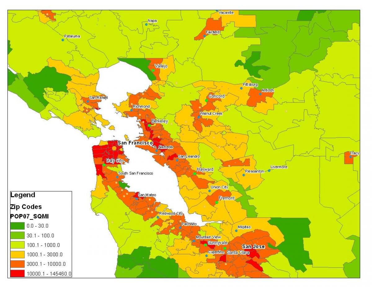 Kaart San Francisco elanike