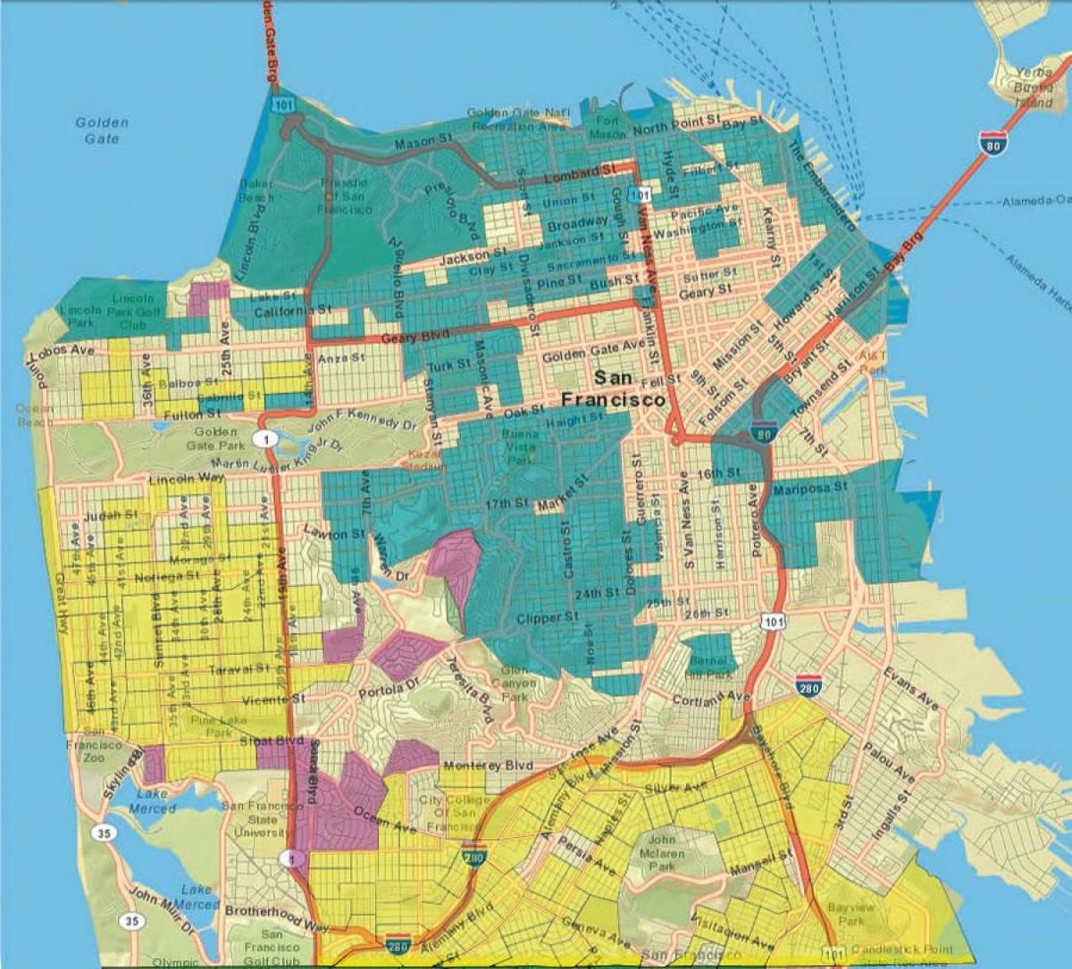 Kaart San Francisco gis