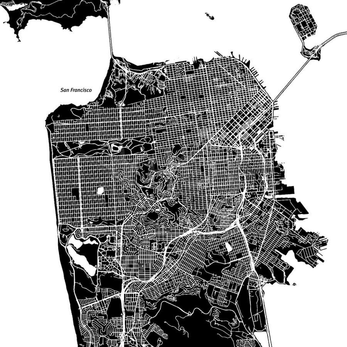 Kaart San Francisco vector