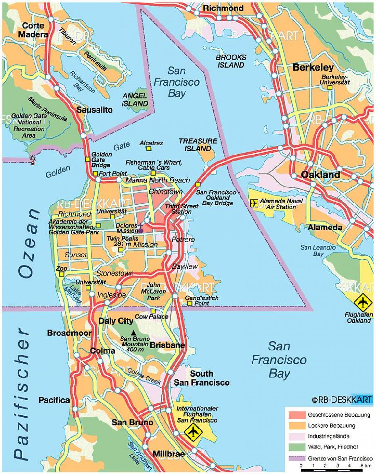 Kaart San Francisco maakond