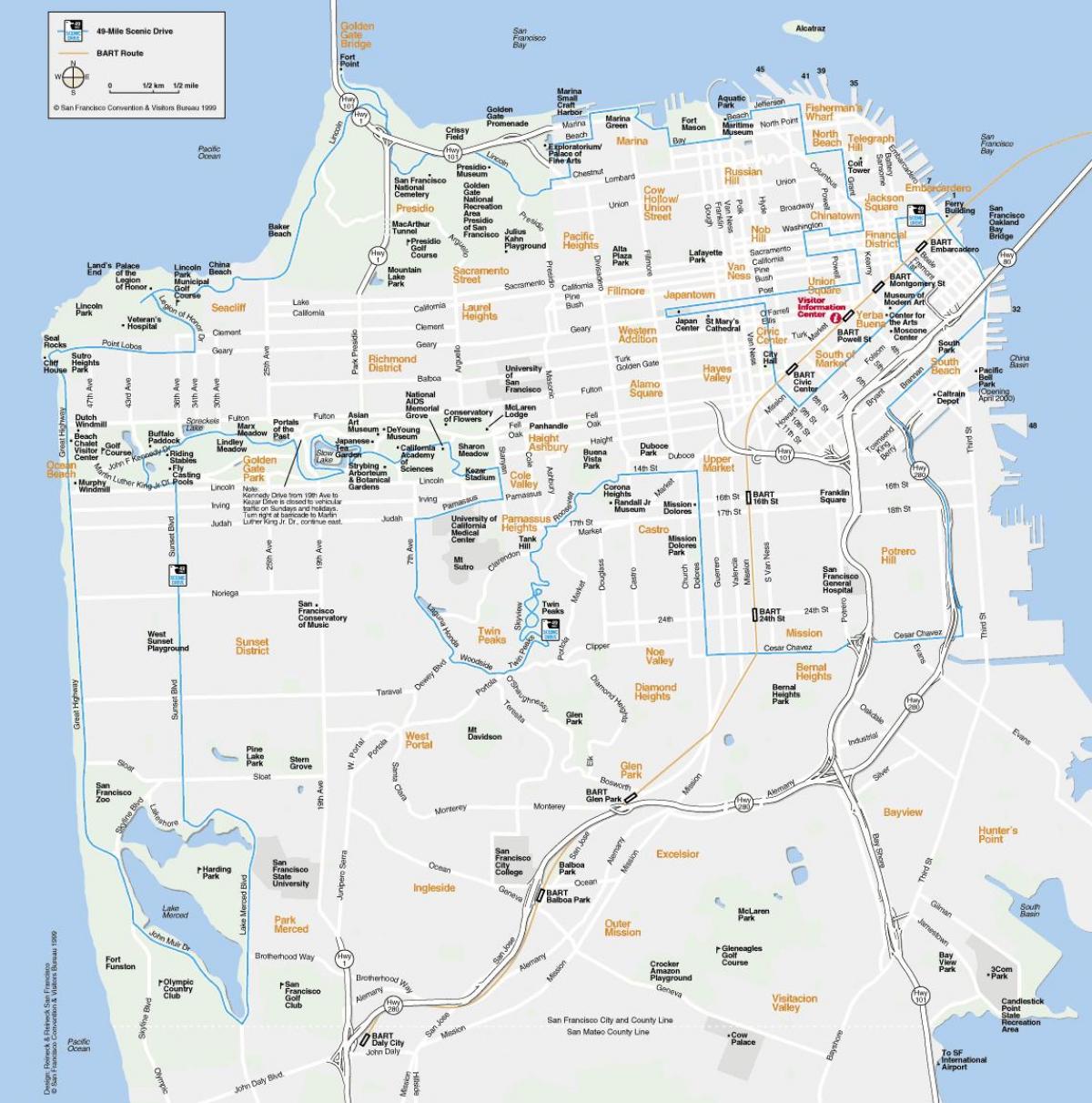 Kaart San Francisco vaatamisväärsused