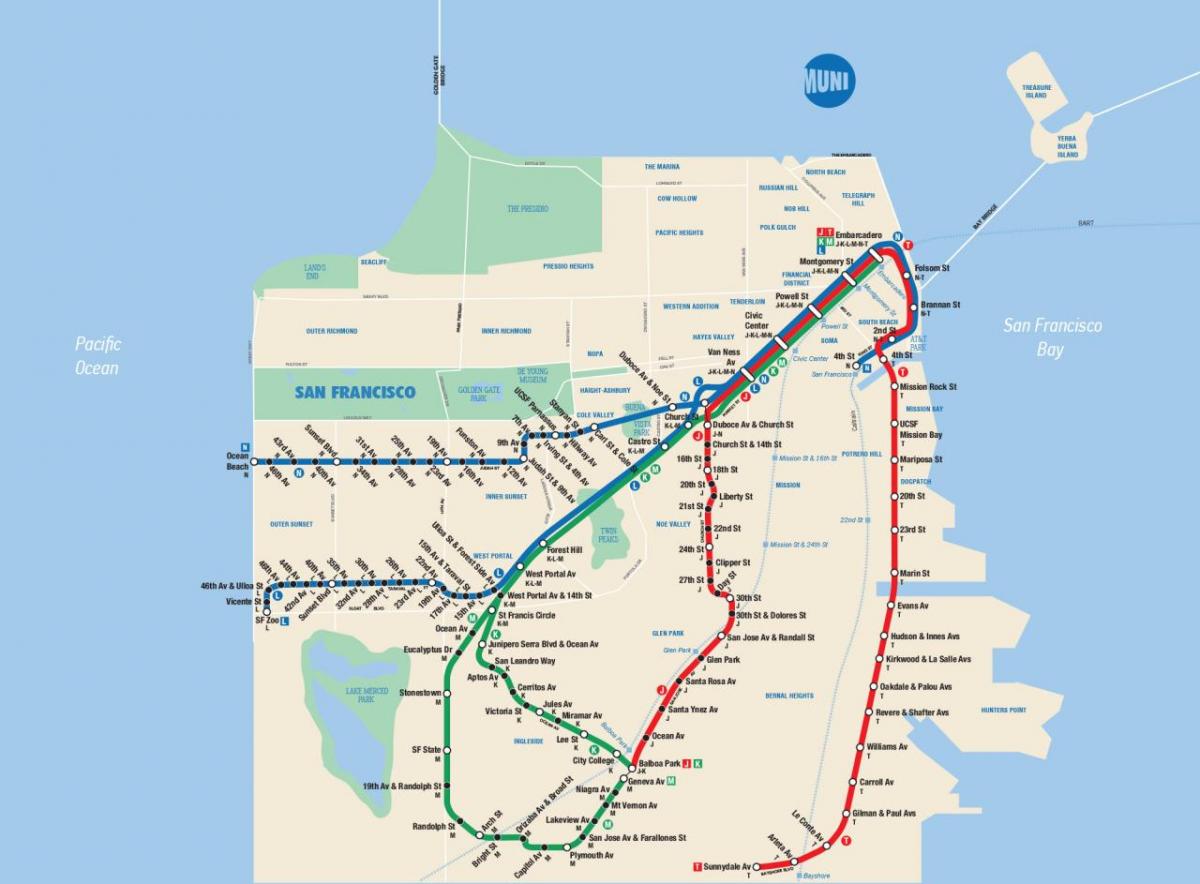 Kaart San Francisco muni app