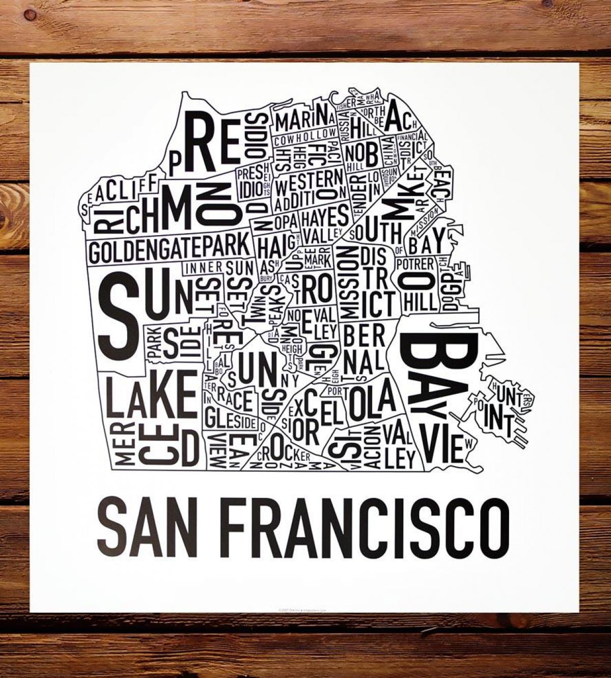 Kaart San Francisco naabruses kunst
