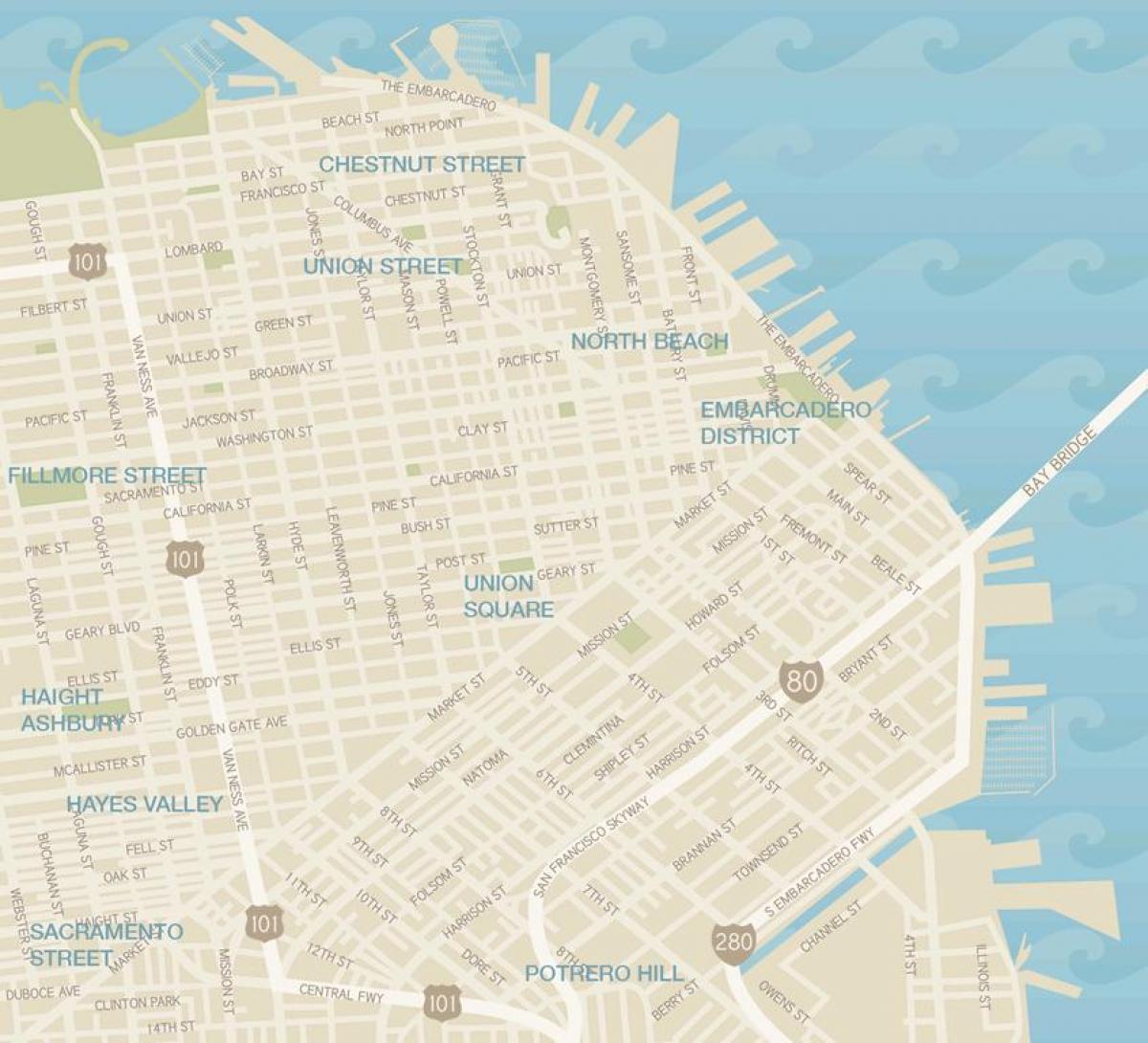 Kaart San Francisco rõivas linnaosa