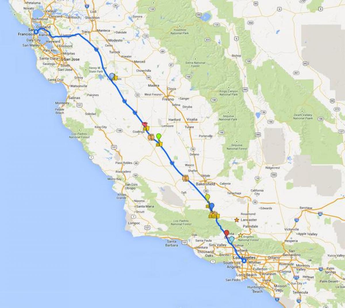 Kaart San Francisco sõidu tour