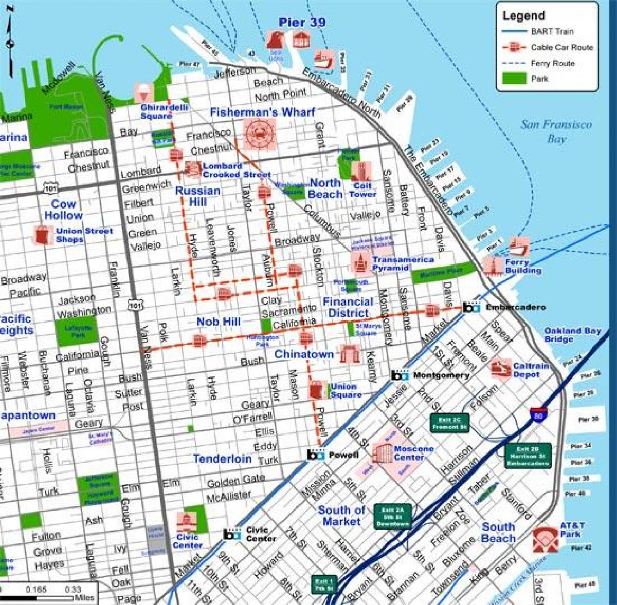 San Francisco linna kaart turist