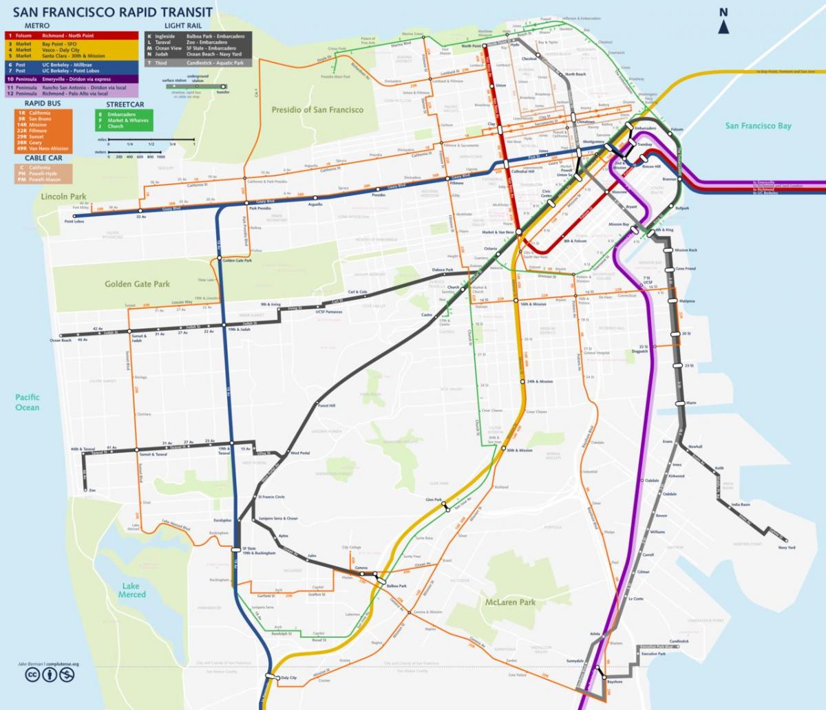San Fran ühistranspordi kaart
