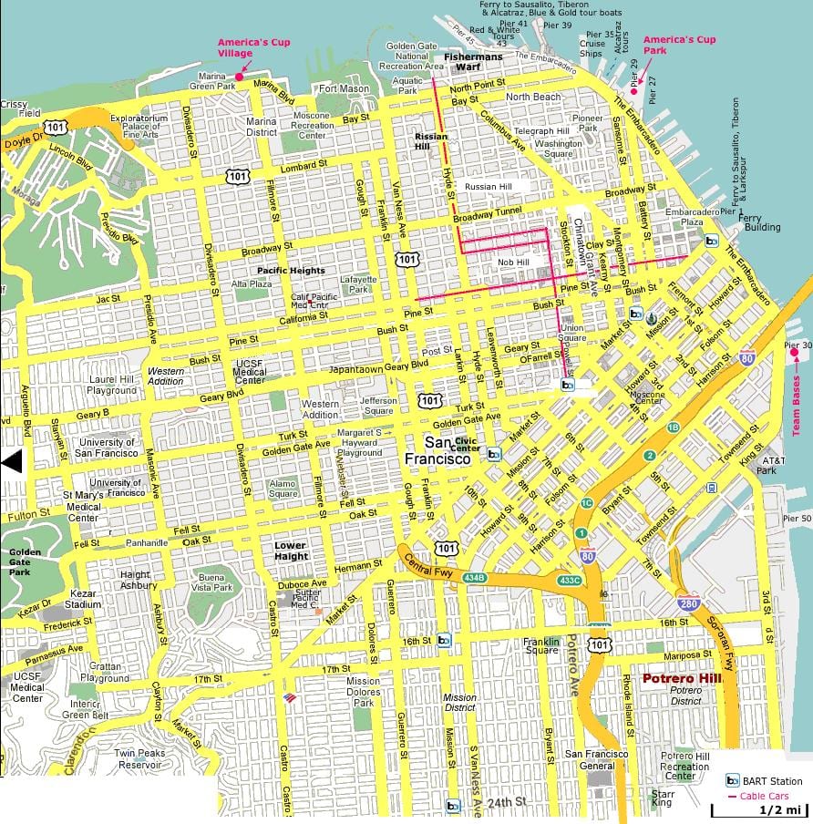 San Francisco huviväärsused kaart