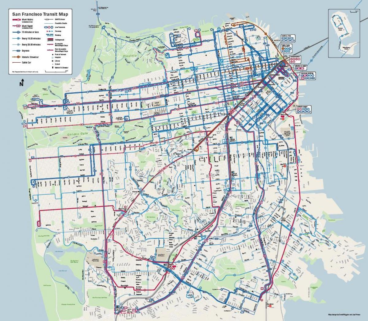 San Francisco bussi-süsteemi kaart