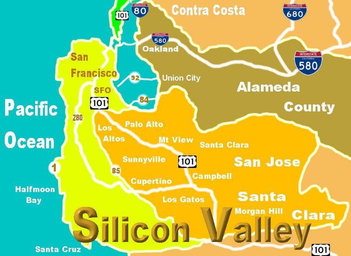 Kaart silicon valley asukoht