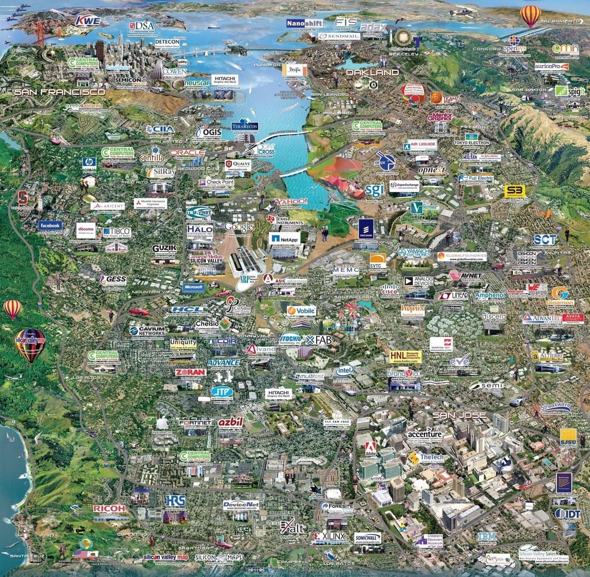 silicon valley high tech kaart