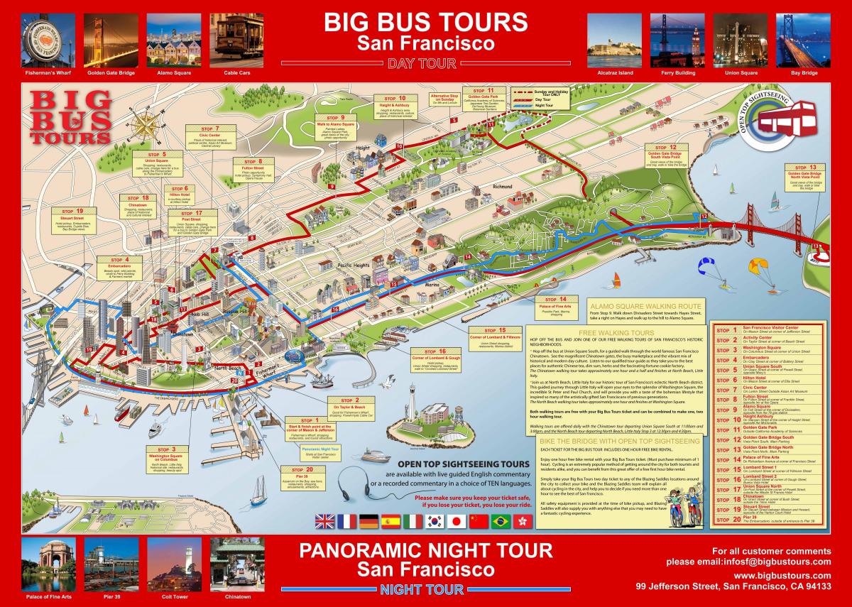 suur punane buss San Francisco kaarti