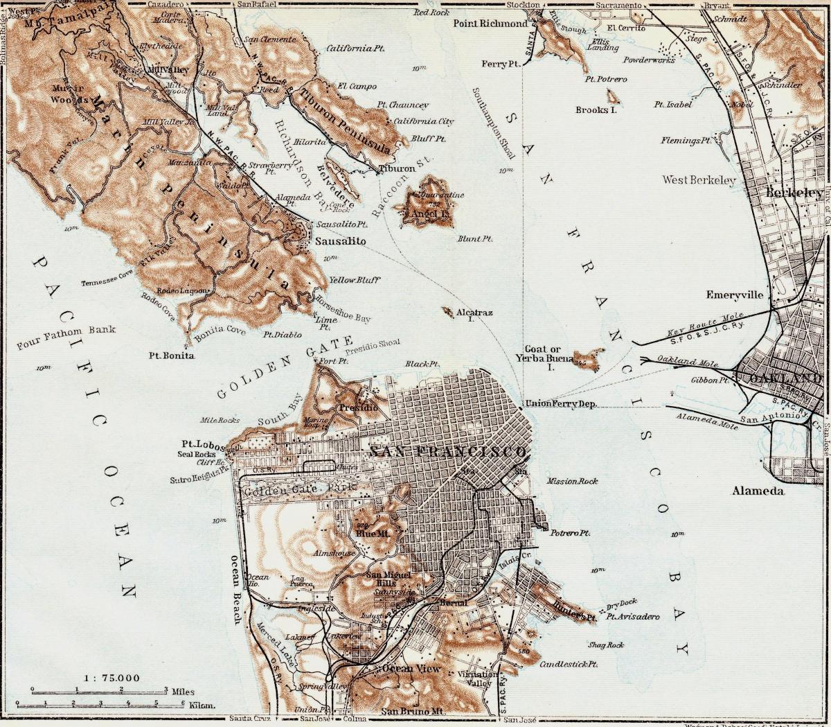 Kaart vintage San Francisco 