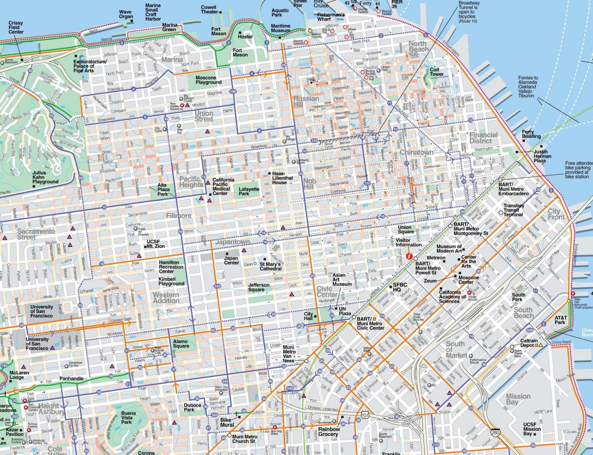 Kaart üksikasjalikud San Francisco