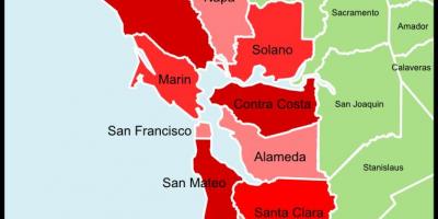 San Francisco bay area maakonna kaart
