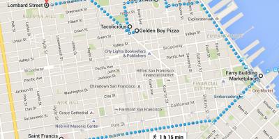 San Francisco hiinalinn jalutuskäik kaart