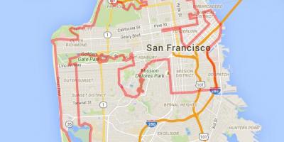 Golden gate park bike trails kaart