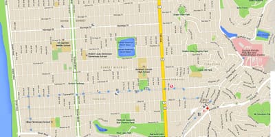 Kaart päikeseloojangut district-San Francisco