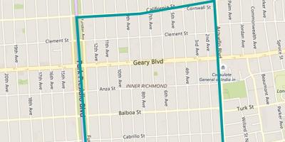 Kaart richmond district-San Francisco