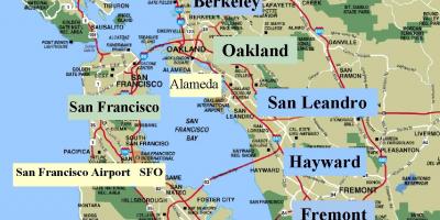Kaart San Francisco area-california