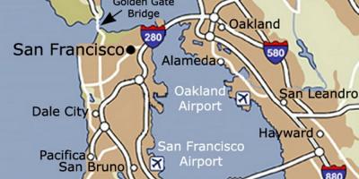 Kaart San Francisco lennujaam ja seda ümbritseva ala