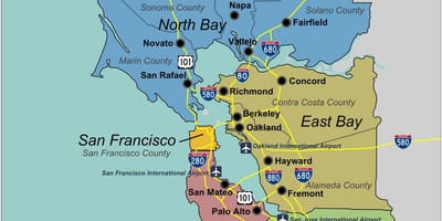 Kaart lõuna-San Francisco bay area