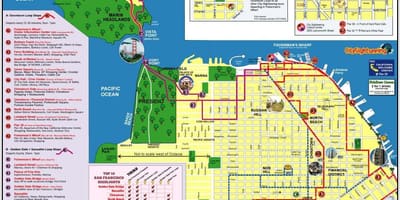 Linna vaatamisväärsusi San Francisco tour kaart
