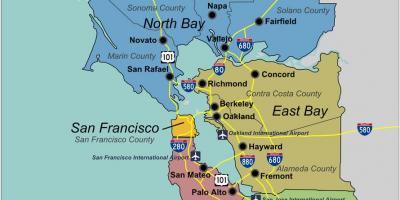 Kaart lõuna-San Francisco bay area