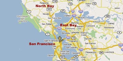 Põhja-californiasse bay area map